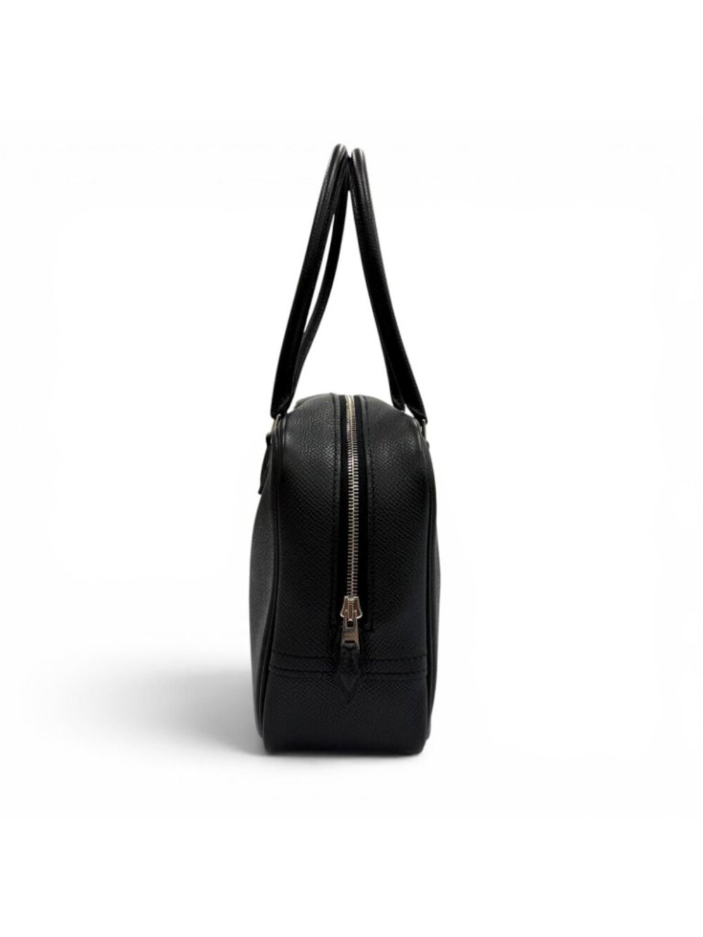 Hermes Plume Mini 20 Black Veau Epsom Silver Logo Zip Handbag - Picture 3 of 11
